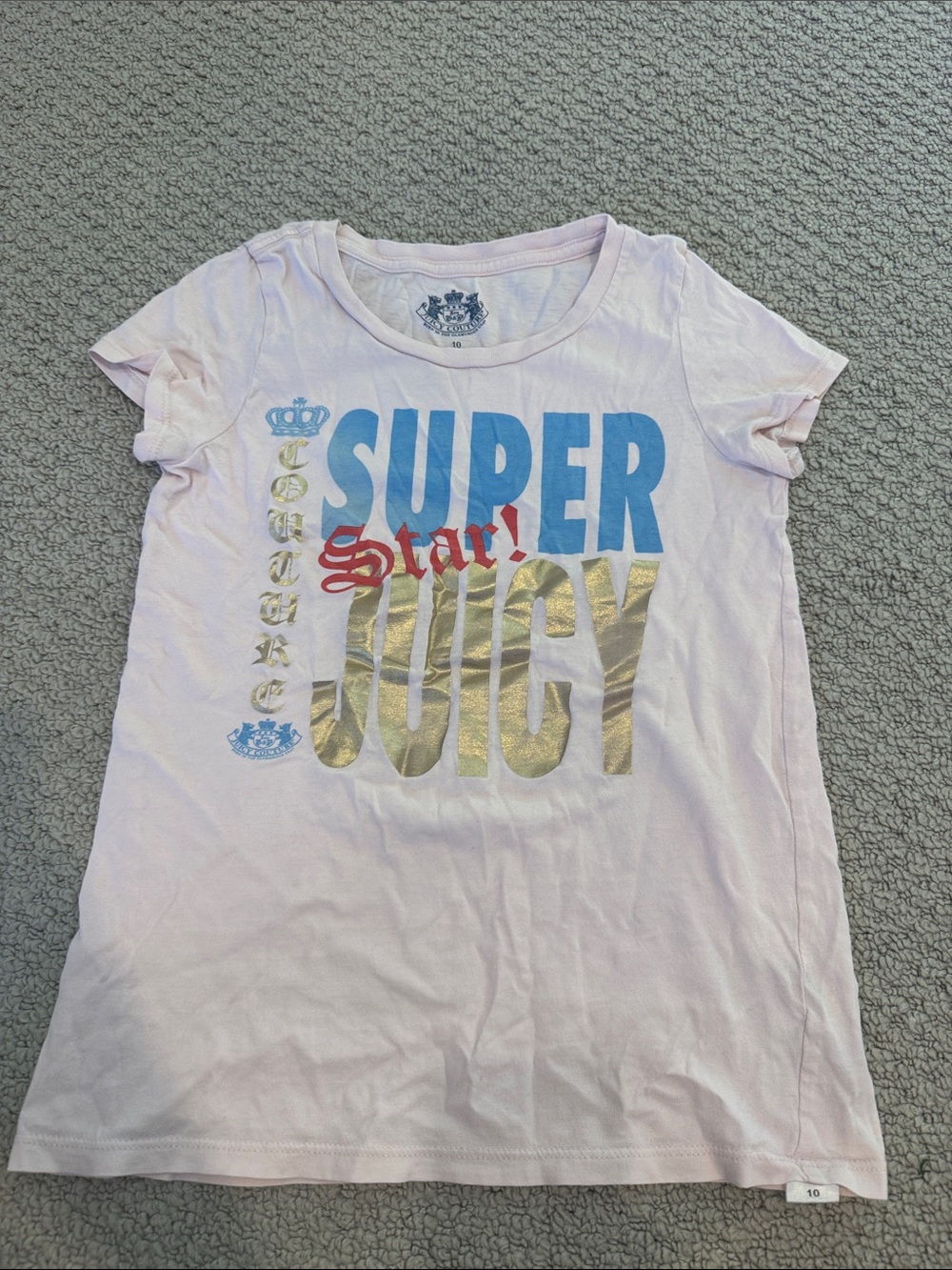 Juicy Couture Light Pink Short Sleeve 'SUPER JUICY' Graphic Tee
